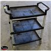 Image 1 : 17" X 24" X 34"  3 TEIR PLASTIC SERVICE CART