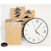 Image 1 : CASE OF 8 NEW MINI CLIP BOARDS & WALL CLOCK