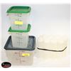 Image 1 : CAMBRO 12 QT & 2 3.5L BINS W/ LIDS & 8 SQUEEZE
