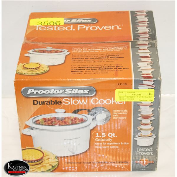 PROCTOR SILEX 1.5 QT DURABLE SLOW COOKER