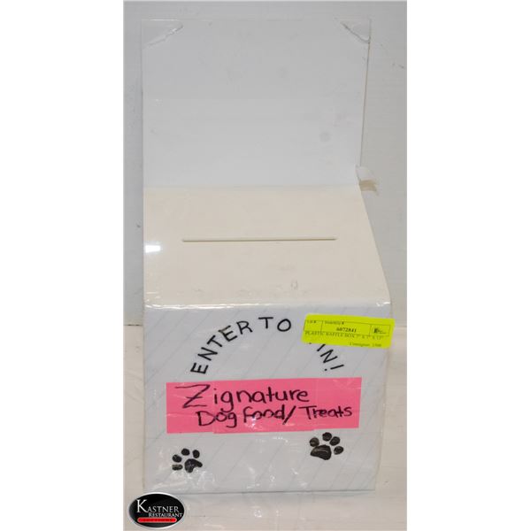 PLASTIC RAFFLE BOX 7" X 7" X 13"