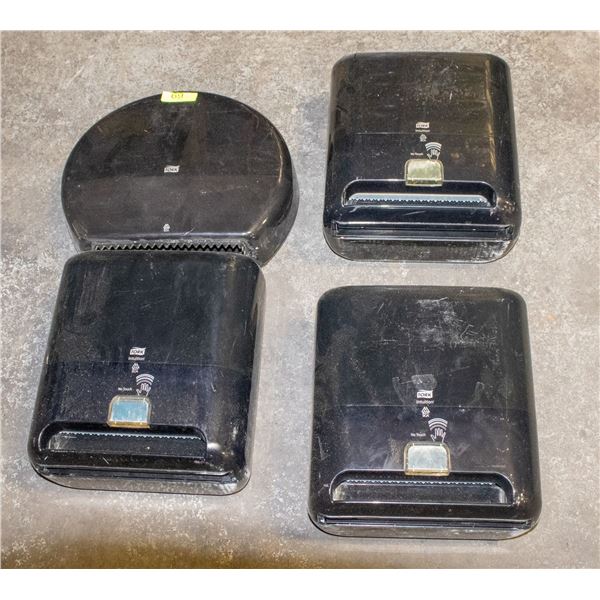3 WALL MOUNT PAPER TOWEL DISPENSERS W/ 1 WALL