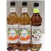 Image 1 : 3 ASSORTED 1L BOTTLES OF MONIN SYRUPS