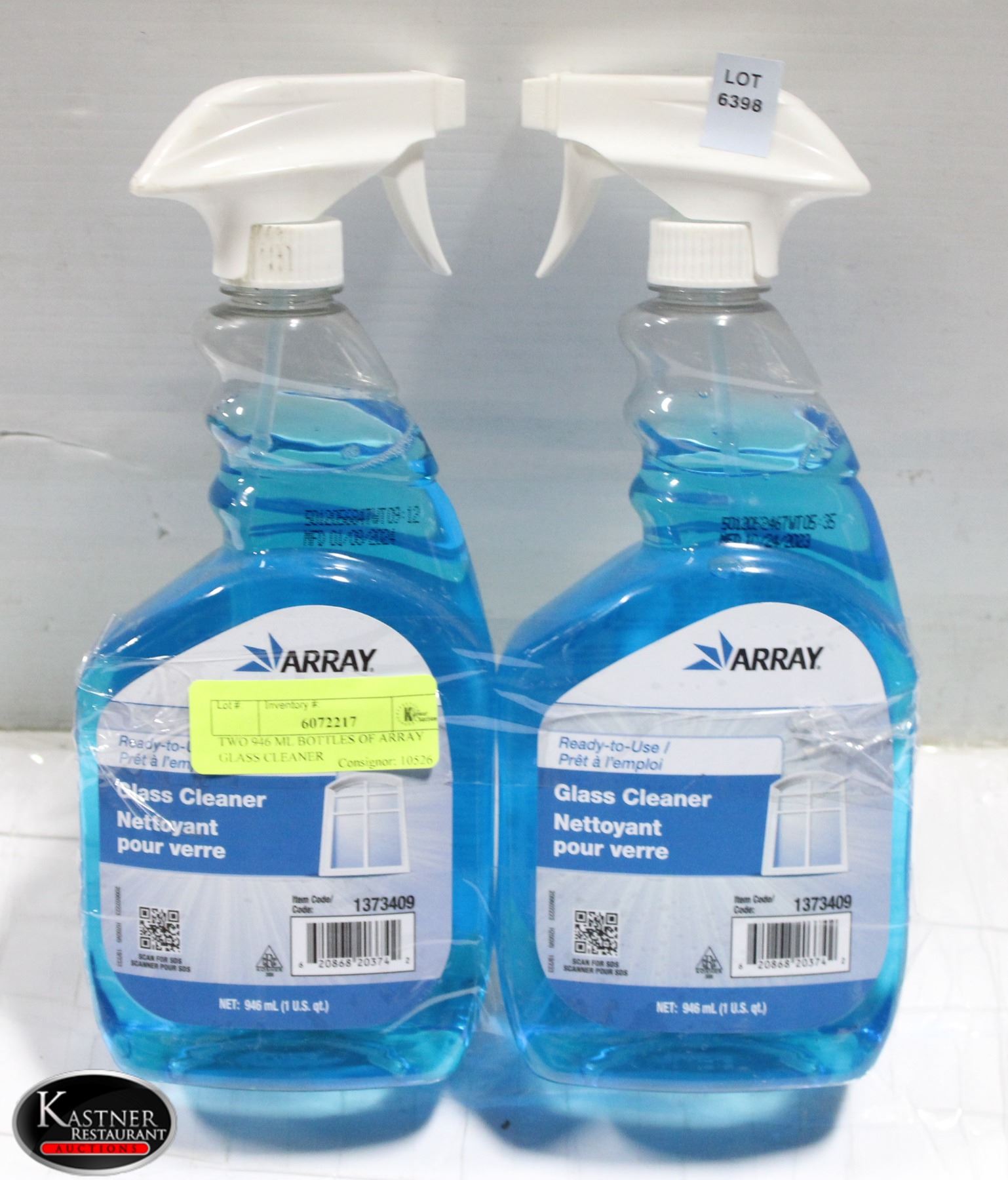 TWO 946 ML BOTTLES OF ARRAY GLASS CLEANER
