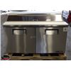 Image 1 : NEW 60" TRUE DOUBLE DOOR REFRIGERATED PREP TABLE