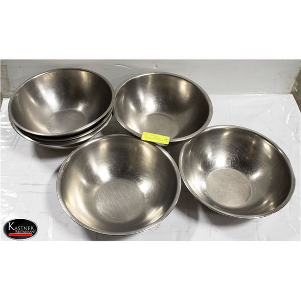 6 10" DIAMETER S/S MIXING BOWLS