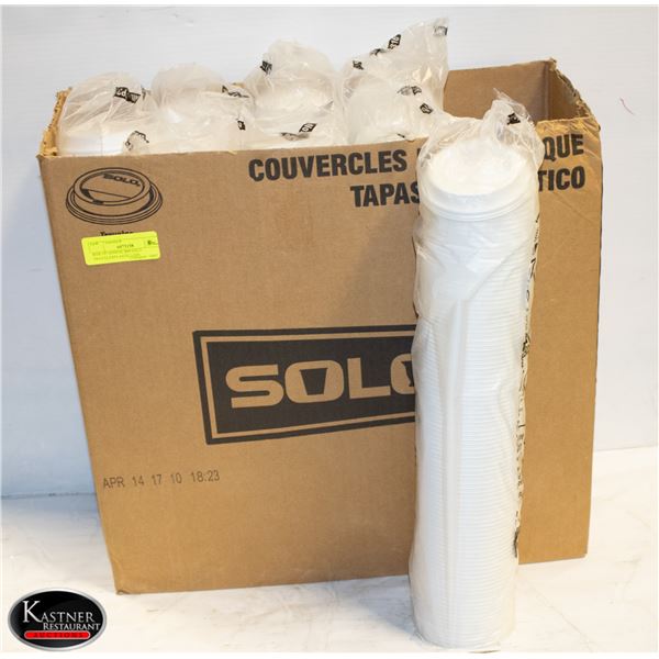 BOX OF APPROX 800 SOLO TRAVELERPLASTIC LIDS