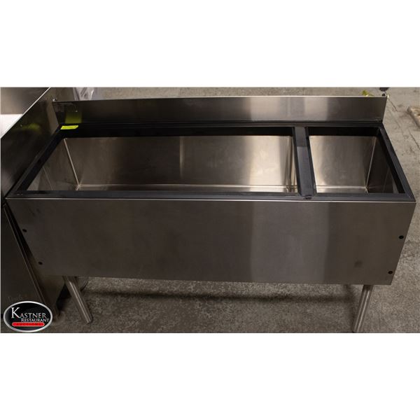 48" BAR SINK W/ ICE BIN 8 * MISSING ONE LEG *