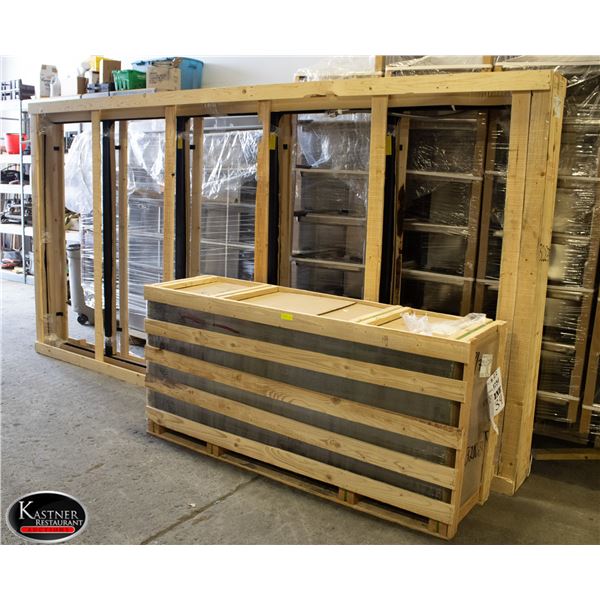 APPROX 160" X 80" MERCHANDISER GLASS DOORS FRAME
