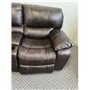 Image 2 : Faux Leather Loveseat with Center Console