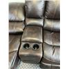 Image 3 : Faux Leather Loveseat with Center Console