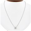 Image 1 : NEW Platinum 0.56 ctw Prong Marquise Diamond Flower Pendant Cable Chain Necklace