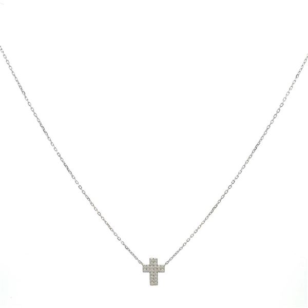 14kt WG Diamond Cross