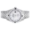 Image 8 : Rolex Mens Stainless Steel White Roman 36MM Diamond And Sapphire Datejust Wristw