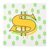 Image 1 : Dollar Sign (White) by Steve Kaufman (1960-2010)