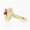 Image 5 : 14k Yellow Gold 1.11 ctw GIA Pear Orange Red Ruby & Round Brilliant Diamond Ring