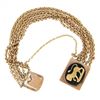 Image 4 : Antique Victorian 10k Gold 6 Strand Gate Link w/ Bloodstone & Gold Lion Bracelet