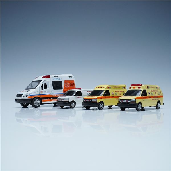 4 pc Die-Cast Ambulance Model Vehicles