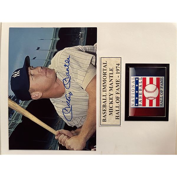 NY Yankees Mickey Mantle signed photo