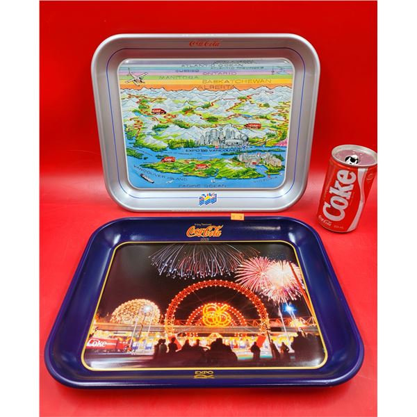 2 VTG Coca-Cola Advertising Trays