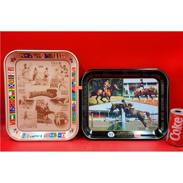 VTG Alberta 75th Normandeau & Edmonton 78' Coca-Cola Advertising Trays