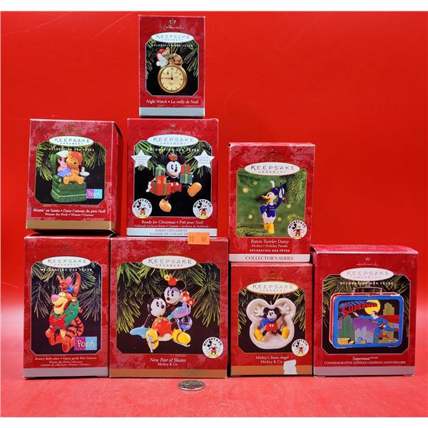 Lot Of VTG Keepsake Disney & Superman Lunch Box Christmas Ornaments