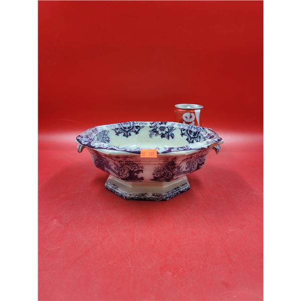 Antique Victorian 1894 Purple Transferware Soup Tureen