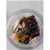 Image 4 : 5 1/2" Jar full of pins/Brooches  and Beads