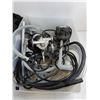 Image 3 : Hot Tub Heater Motor & Filter Pump with Lines, Tub Cover & Tote - As is