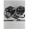 Image 1 : (2) Youth Size Bauer Hockey Helmets with Face Guard Cages