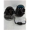 Image 3 : (2) Youth Size Bauer Hockey Helmets with Face Guard Cages