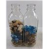 Image 2 : (6) Glass Bottles with Decor Rocks & Pebbles