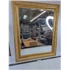 Image 1 : Gold Etched Wood Framed Mirror 28" x 34"