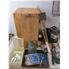 Image 3 : Camping Supplies- Lanterns, Grills, Knife, Misc. & Wood Crate