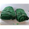 Image 1 : (2) Green Mesh Trailer Tarps 10' x 18'