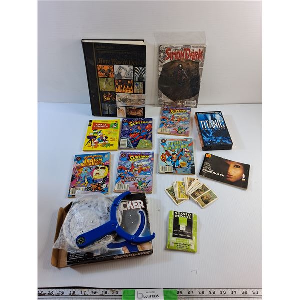 Comic Books, VHS Titanic Movie, Star Tracker and Wildlife Photo Cards