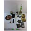 Image 1 : Bong, Smoking Pipe, Decorative Plate, Spatulas, Coasters, Scented Candle and Misc