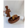 Image 3 : Wooden Boat, Boy Statue Decor, Deer Wall Hanger and Novelty Bottle Cork