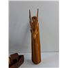 Image 4 : Wooden Boat, Boy Statue Decor, Deer Wall Hanger and Novelty Bottle Cork