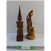 Image 1 : (2) Carved Wood Statues