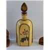 Image 3 : Decorative Ceramic Liquor Decanter and (2) Wooden Decorations