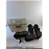 Image 1 : (3) Pairs of Ice Traction Cleats and Shopping Basket