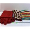 Image 1 : (3) Afghan/Crochet Throw Sized Blankets