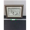 Image 1 : Hockey Sketch Print in Frame by Bernie Brown - 13" x 10"