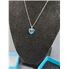 Image 2 : Sterling Silver Blue Heart Pendant Necklace