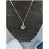 Image 4 : Sterling Silver Blue Heart Pendant Necklace