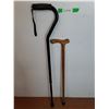 Image 1 : (2) Canes- Adjustable Metal & Wood