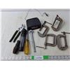 Image 1 : (4) Clamps, Alarm Clock- As Is, Screwdriver, Misc.