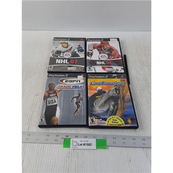 (4) Playstation 2 Games, Cool Boarders 2001, NHL 08, MIsc