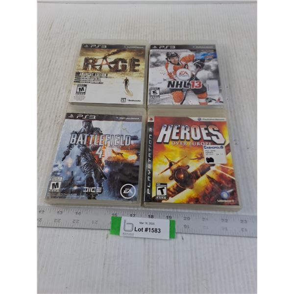 (4) PS3 Video Games (Battlefield, Heroes, NHL13)